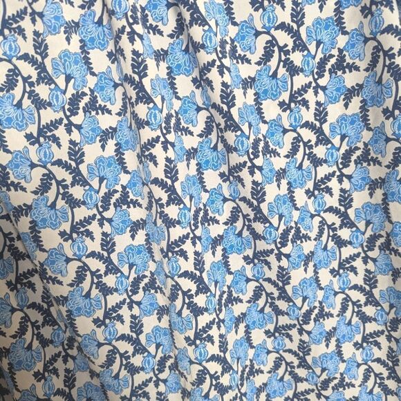 Lane Bryant Blue & White Lotus Floral Ruffle Flutter Short Sleeve Top 20W - Picture 5 of 5